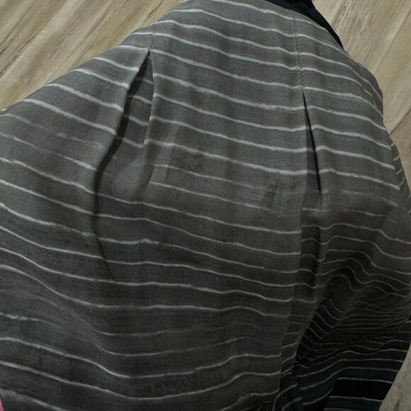 VINCE 100% Silk Pleated Striped Ombre Mini Skirt, Size Small, Multicolor - Picture 2 of 7